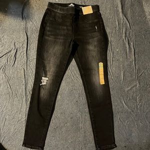 Girls distressed black jeggings